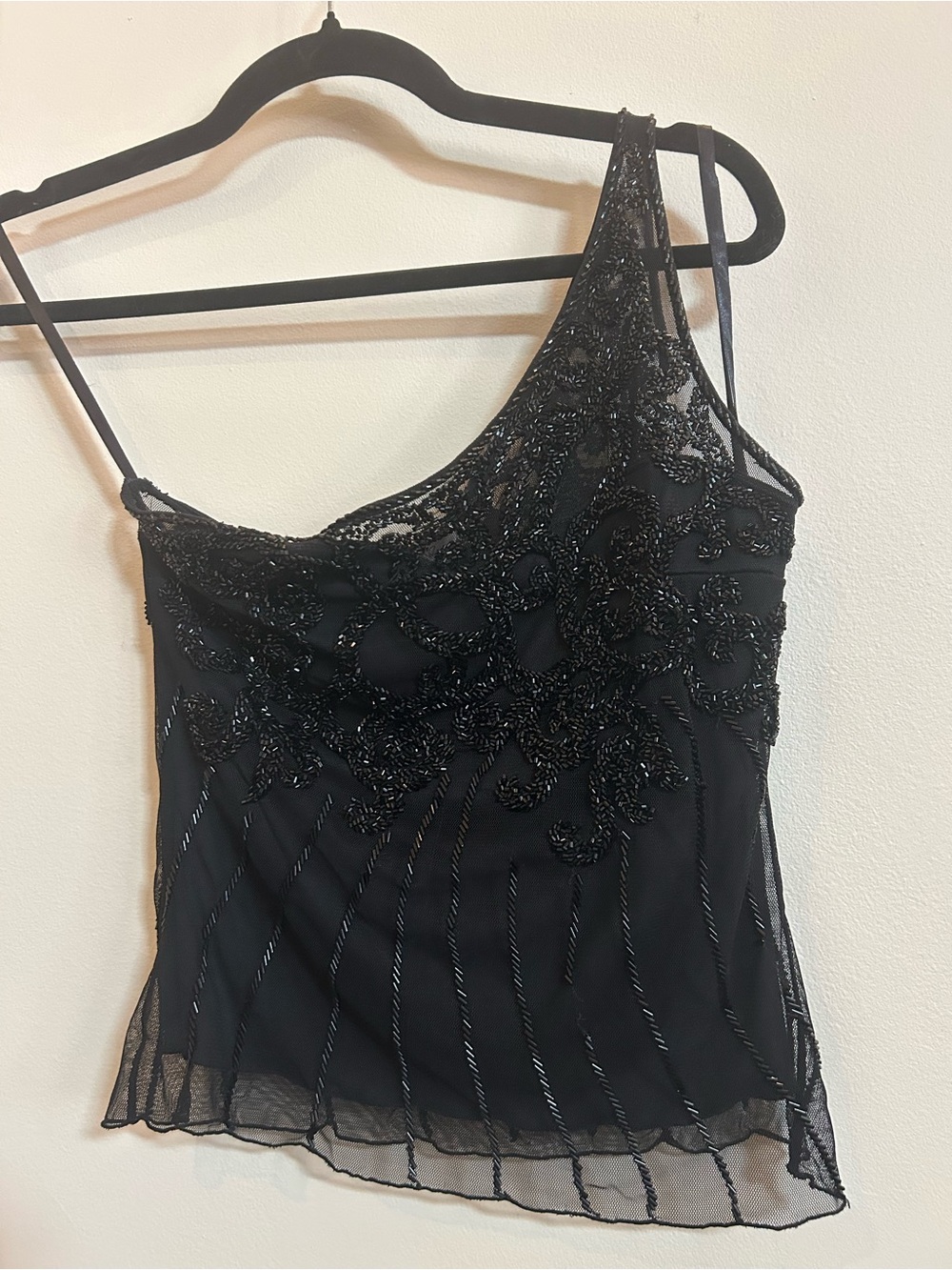 Cache Black Beaded One-Shoulder Top - Picture 4 of 9